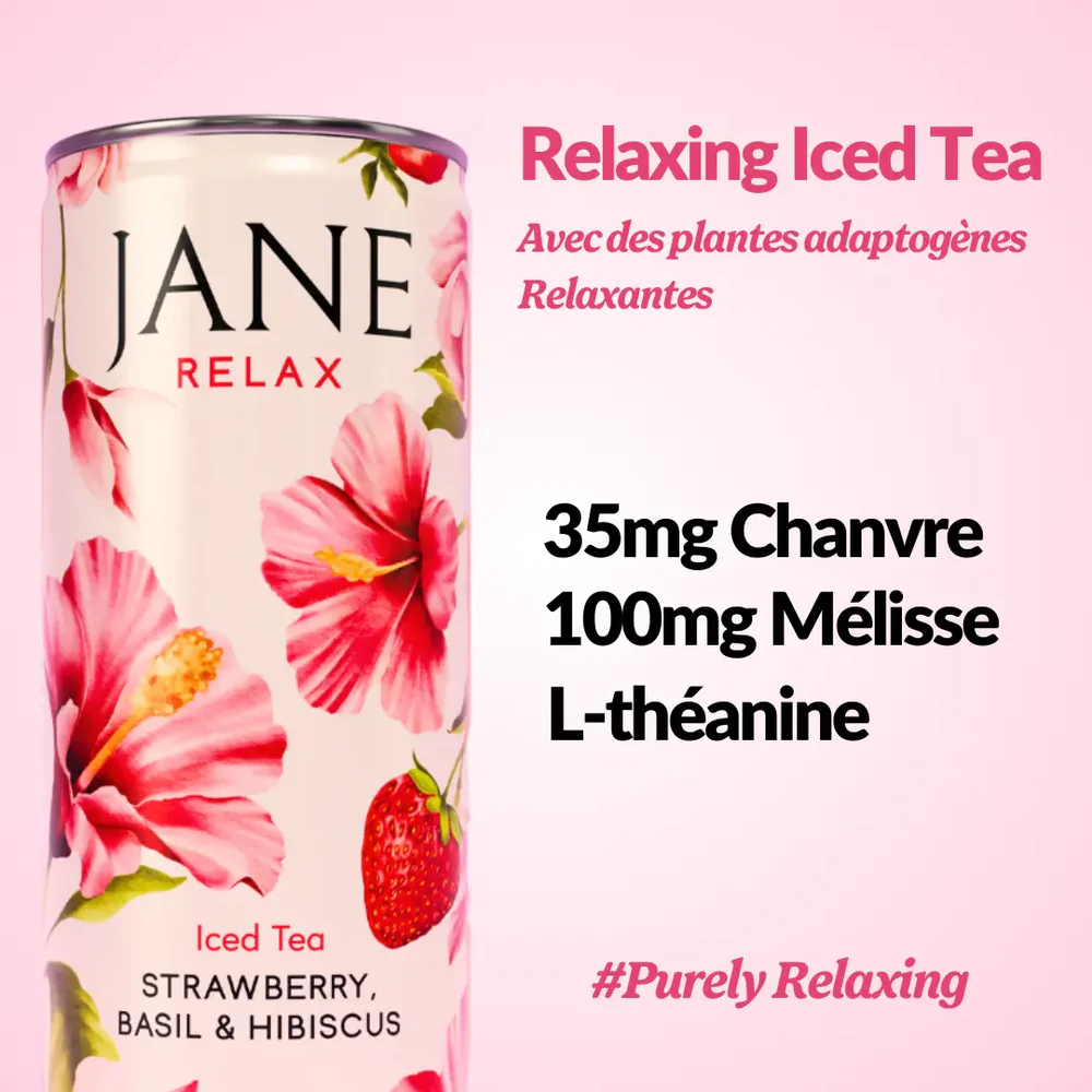 Thé CBD Fraise Basilic Hibiscus Bio 35mg Jane 3