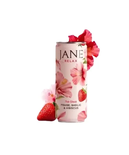 Thé CBD Fraise Basilic Hibiscus Bio 35mg Jane main