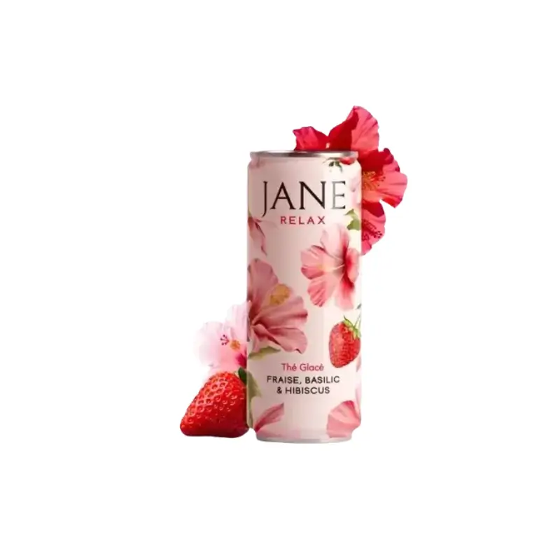 Thé CBD Fraise Basilic Hibiscus Bio 35mg Jane main