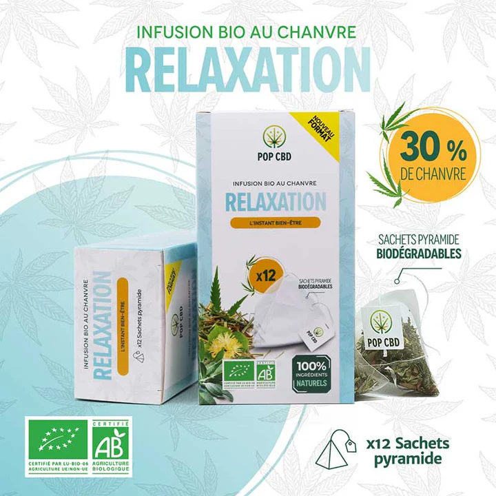 Tisane CBD Bio Relaxation 12 sachets Pop CBD 2